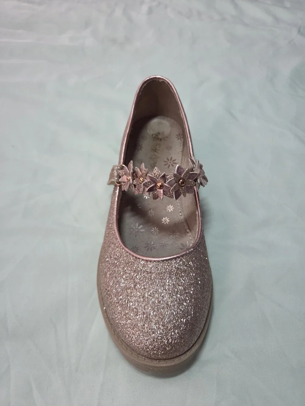 Self Steem Girls Sparkle Style Mary Jane Shoes in Rose Gold Size 4